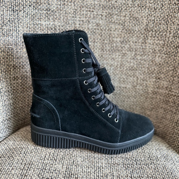 Franco Sarto L-Becks Boots Size 9 Black Suede Leather - Picture 10 of 12